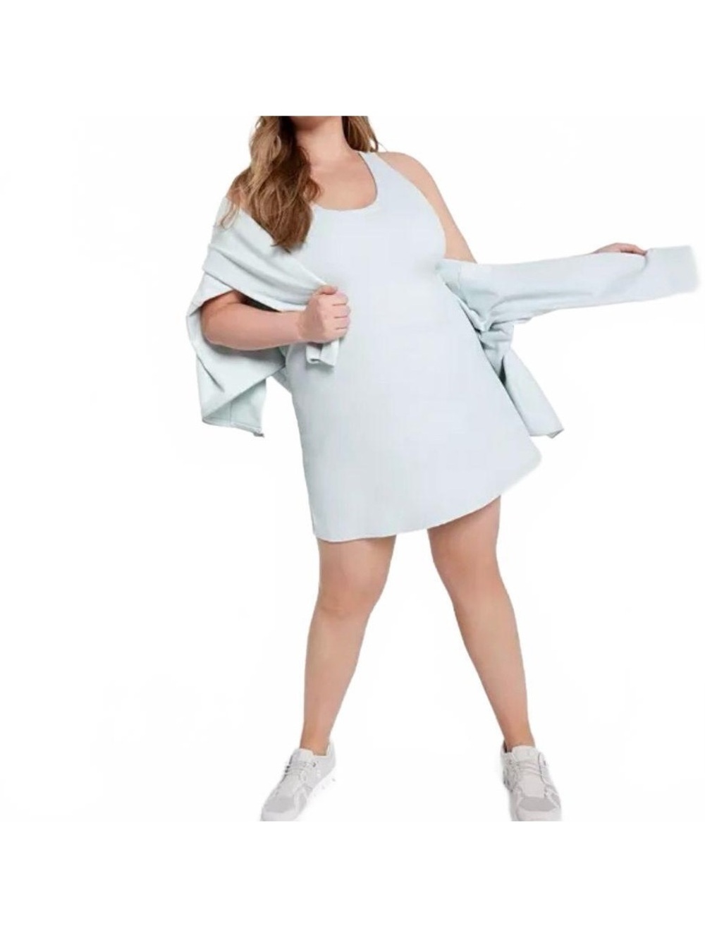 CALIA Energize exercise Racerback Cutout Short Lined Light Blue Dress XXL NWT